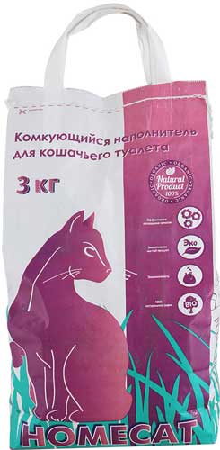 Наполнитель Homecat, комкующийся